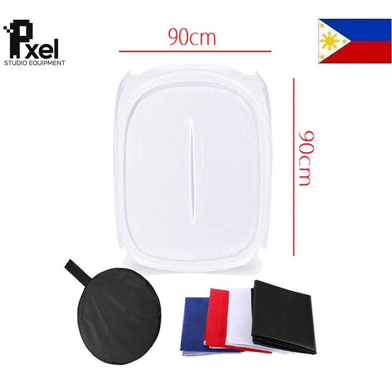 Pxel LT90 90x90cm Photo Soft Box Photography Light Tent Cube Softbox for Camera Studio Product Photography with 4 Backdrops