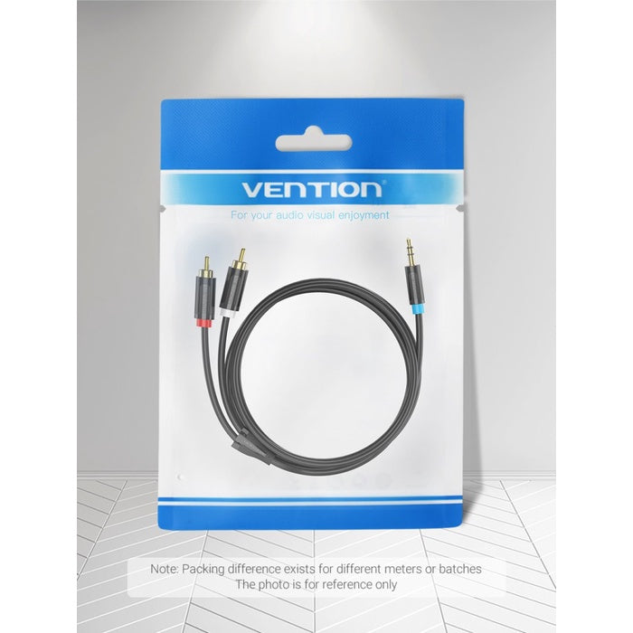 Vention TRS 3.5MM Male to Dual RCA Male 10-Meters Gold Plated (BCL) Audio Cable for Amplifiers, Laptops, Speakers, Mixers