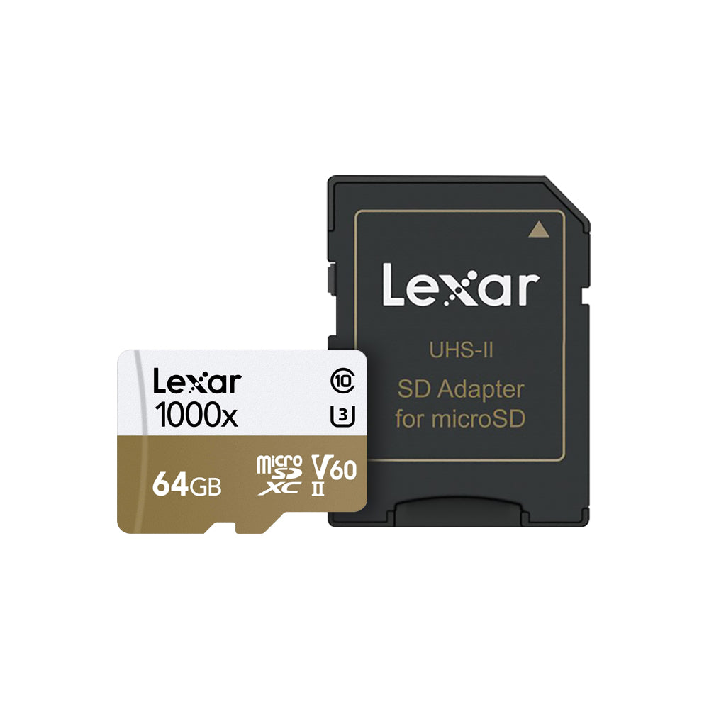 Lexar Professional 1000x MicroSDXC UHS-II 64GB Memory Card with USB 3.0 Card Reader | Model - LSDMI64GCB1000A
