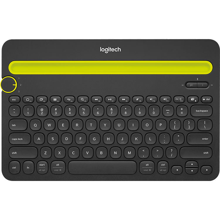 Logitech K480 Multi-Device Bluetooth Keyboard with 5M Keystrokes, Hotkeys, and Up to 10m Wireless Range for Windows, Mac, Android, IOS, Tablets and Smartphones (Black, White)