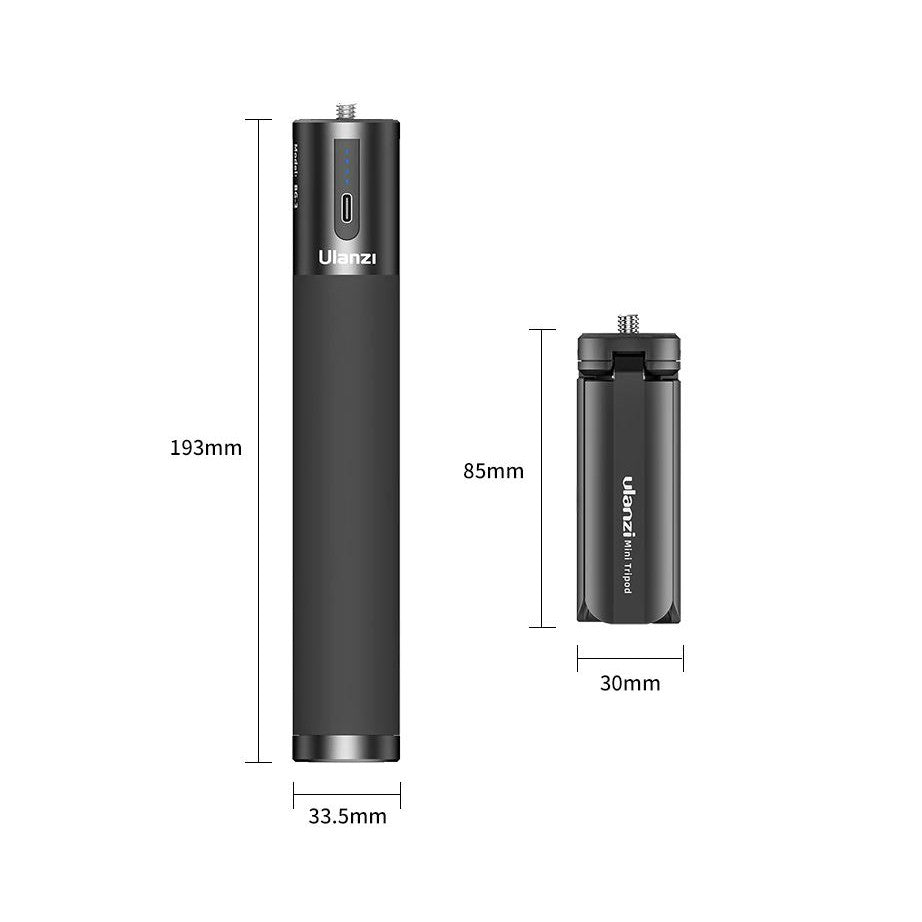 Ulanzi BG-3 10000mAh Battery Power Charger Power Bank Hand Grip with Mini Tripod for GoPro 6 7 8 9 Smartphone Osmo Pocket camera