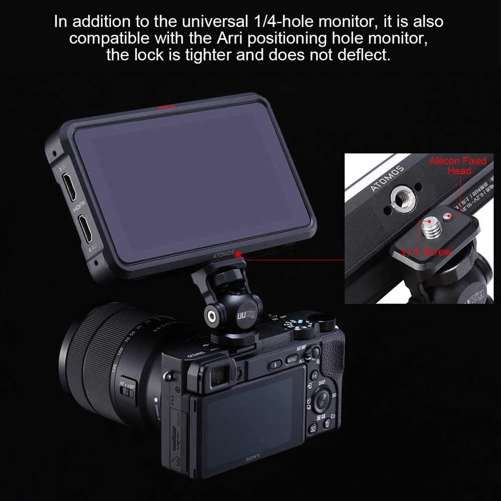 UURig by Ulanzi R015 Monitor Bracket Mini Ballhead With Cold Shoe Mount Gimbal Rig for Sony Canon Nikon DSLR Camera Accessories Smartphone