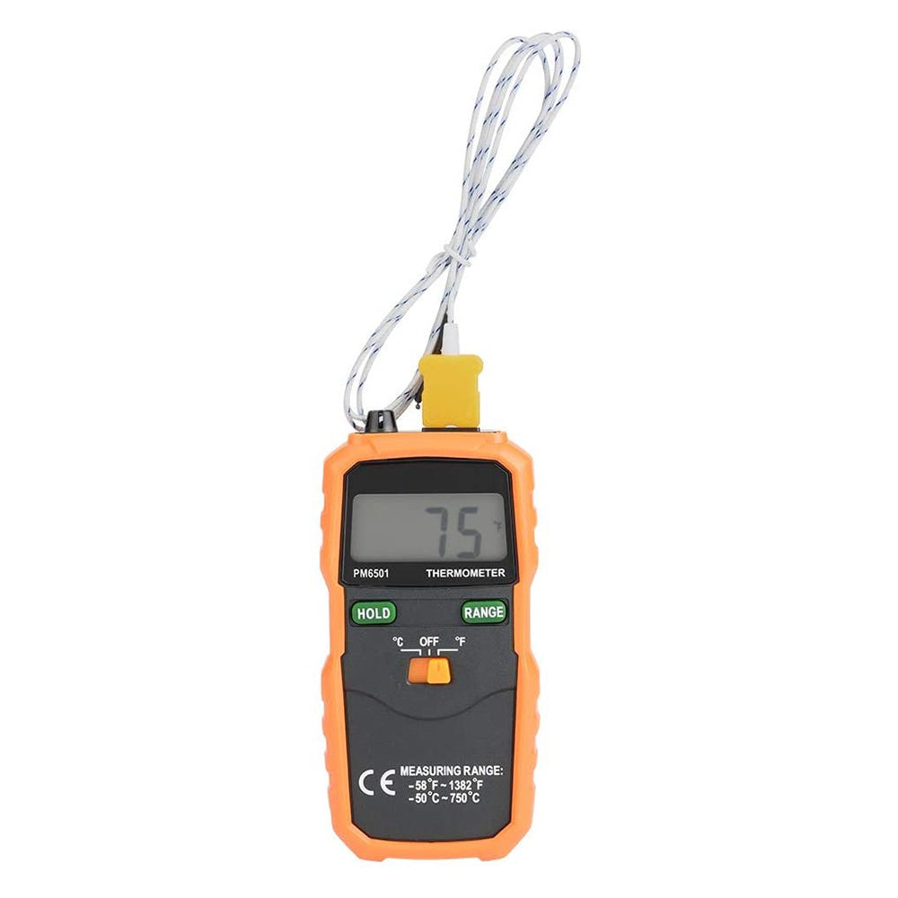 PeakMeter PM6501 LCD Display Digital Wireless Thermometer With K type Thermocouple Temperature Meter With Data Hold Logging