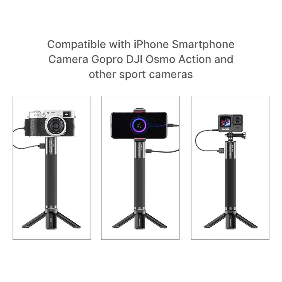 Ulanzi BG-3 10000mAh Battery Power Charger Power Bank Hand Grip with Mini Tripod for GoPro 6 7 8 9 Smartphone Osmo Pocket camera