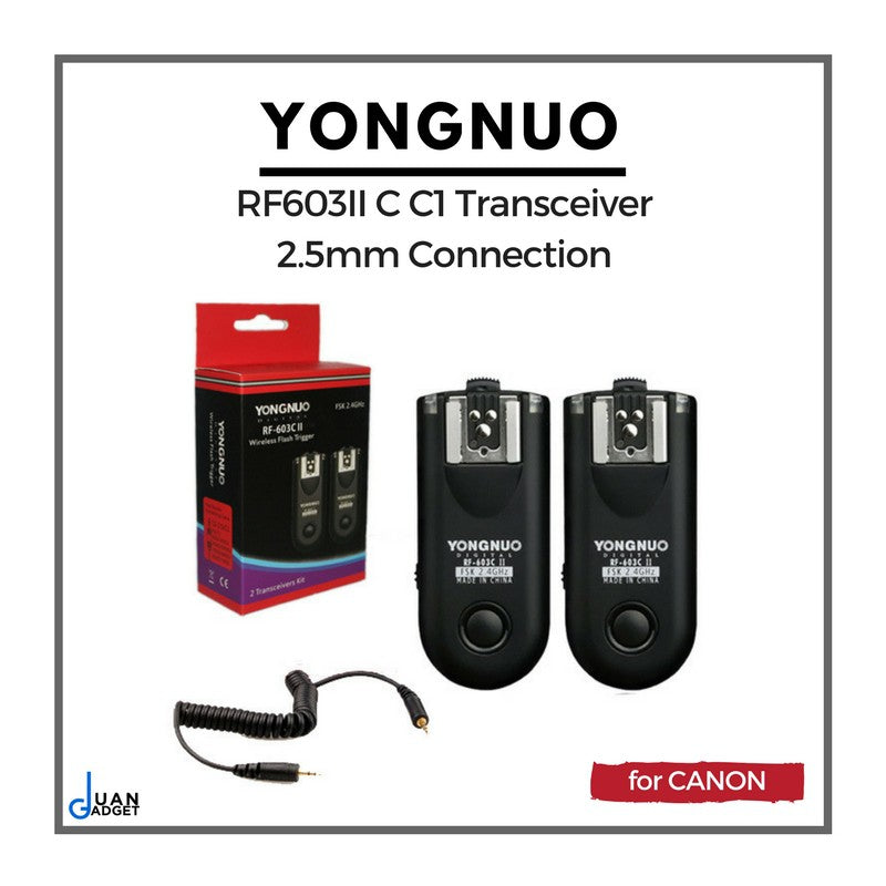 Yongnuo RF603 II Canon Transceiver 2.5mm Connection