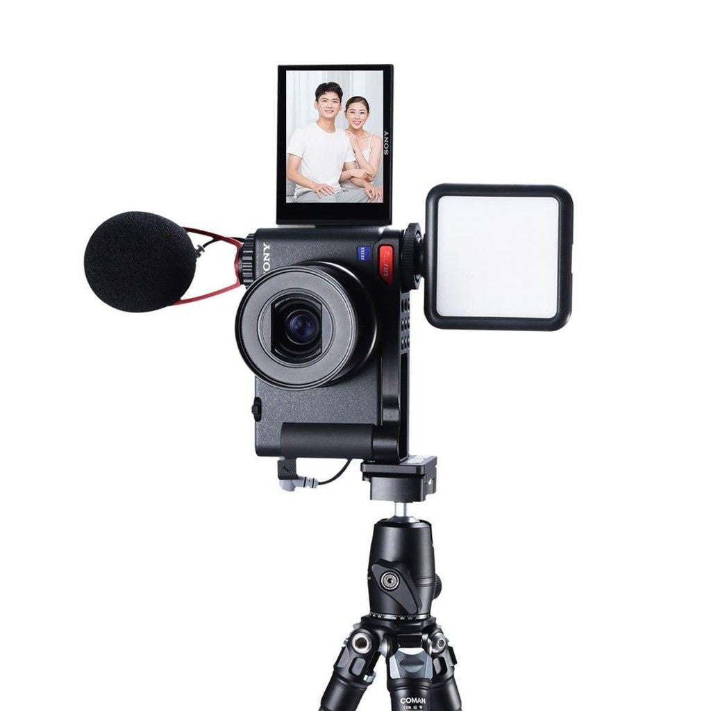 UURig by Ulanzi R054 Metal Extension Base Plate Mount Vertical Shooting Bracket with Cold Shoe for Sony ZV-1