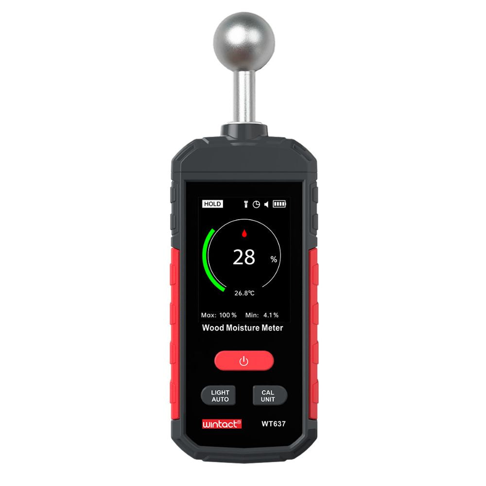 WINTACT WT637 Wood Moisture Digital Meter with Built-In Rechargeable Battery for Industrial & Home Improvement