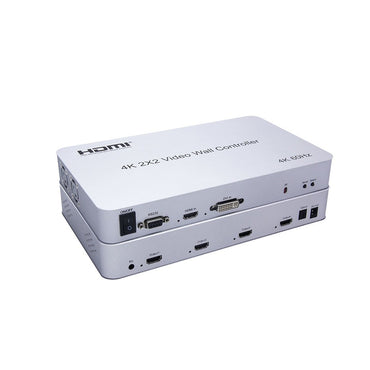 ArgoX 1080p 2x2 Video Wall Controller Multi Screen Splicer Processor with HDMI/DVI Input, 4 HDMI Output, 3.5mm Audio Output, Input Support HDMI1.4, HDCP1.4, and Support RS232 Control | HDVW2X2-N