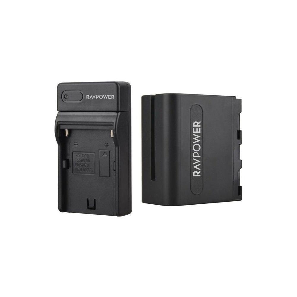 RAVPower NP-F970 Battery Charger and Rechargeable 7800mAh Li-Ion Battery for Selected Sony, Panasonic and JVC Video Camera Recorders