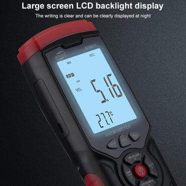 Benetech GT8911 Digital Hot Wire Anemometer Thermal Transducer with Retractable Flexible Gooseneck Rod, Built-In Battery, USB Output, Temperature and Humidity Data Logging