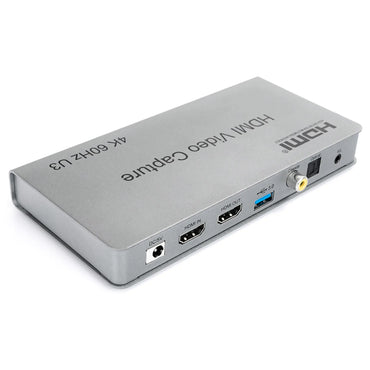 ArgoX HDVC9 4K 60Hz HDMI Video Capture U3 with Loop, Power Adapter USB, USB3.0 Cable, RCA Port, Supports 6Gbps Data Rate and TMDS Clock, Deep Color, AWG26 HMDI, Uncompressed YUY2, and VLC/OBS/Amcap
