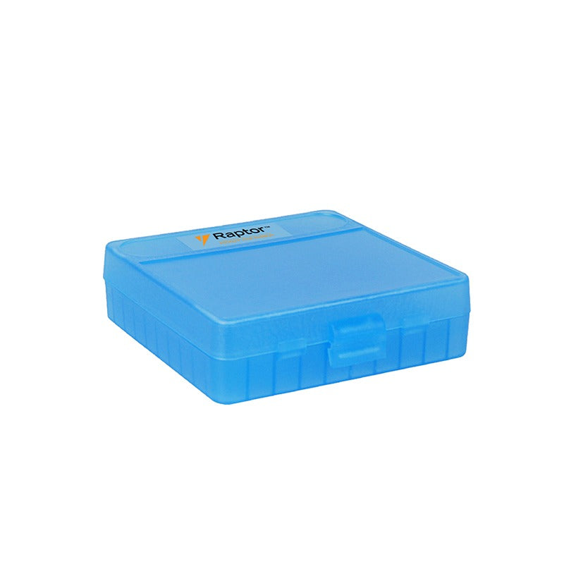 Raptor TB-906 Ammo Box Water/Dust Resistant Plastic Case 100 Rounds Flip Top Snaplock with IP65 Rating (Blue) TB 906