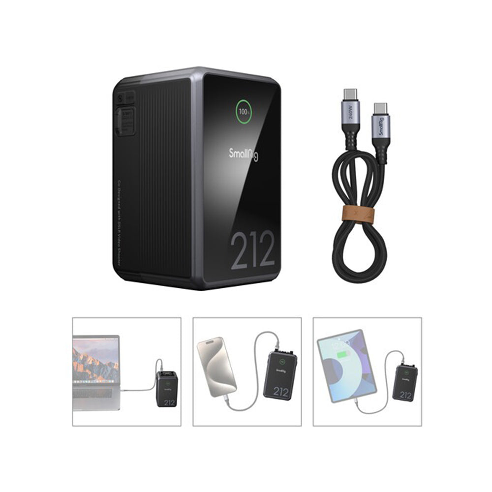 SmallRig VB212 V-Mount Battery x Caleb Pike Special Edition with 212Wh Capacity, 140W PD 3.1 USB C Fast Charging, Intelligent BMS, 12x Built-In LG 21700 Batteries, and Multi Interface Ports for Camera Monitor Studio Light Laptop Smartphone