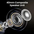 UGREEN HiTune Max5 Hybrid Wireless Bluetooth Headphone Over-Ear with ANC 43dB Active Noise Cancellation, 90hrs Uninterrupted Audio Playtime, and Built-In Microphones for iPhone iPad MacBook iMac Smartphone Tablet Desktop Computer PC Laptop