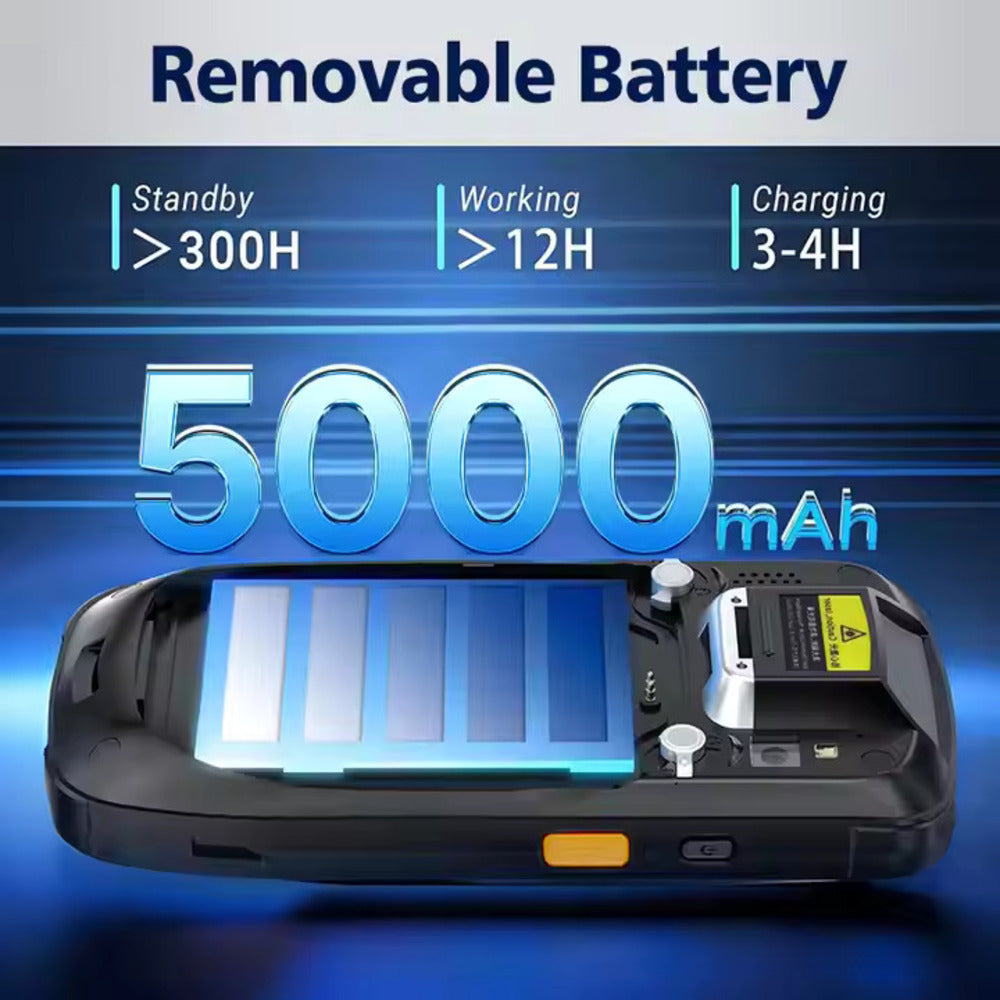 LogicOwl Android GMS Barcode Scanner WiFi & 4G LTE Handheld Terminal Rugged PDA with Dual Pin Wireless Charging, 4GB RAM+64GB ROM Storage for Warehouse Logistics, Retail, Public Service and Industrial Manufacturing | MC405 | TC60 | JG Superstore