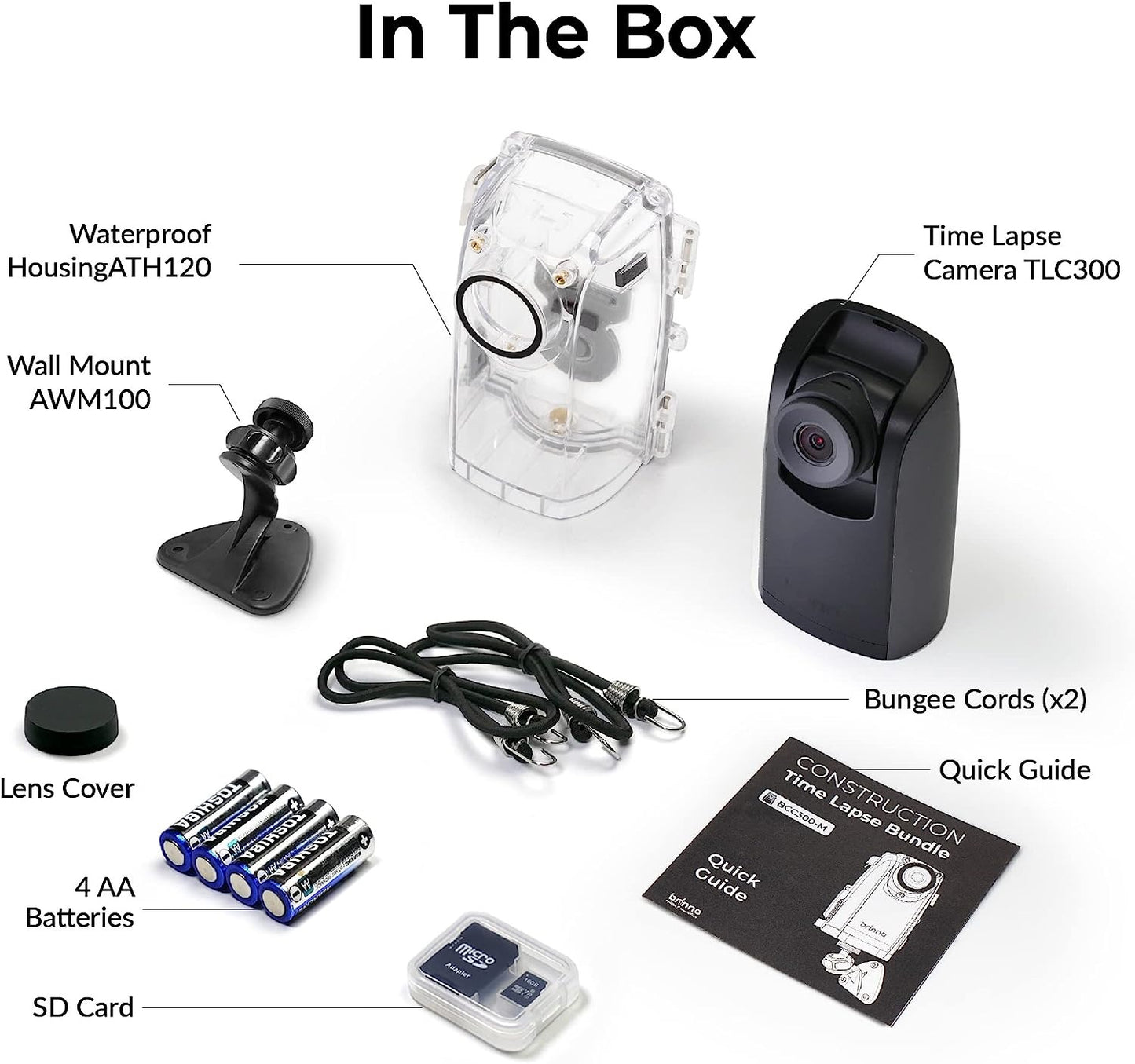 Brinno Time Lapse Camera BCC300-M Bundle FHD 1080p HDR with Waterproof Housing & Wall Mount, 1.44" IPS LCD Screen, Extended Battery Life, Flexible Schedule Setup, Interchangeable Lens, and Multilingual OS