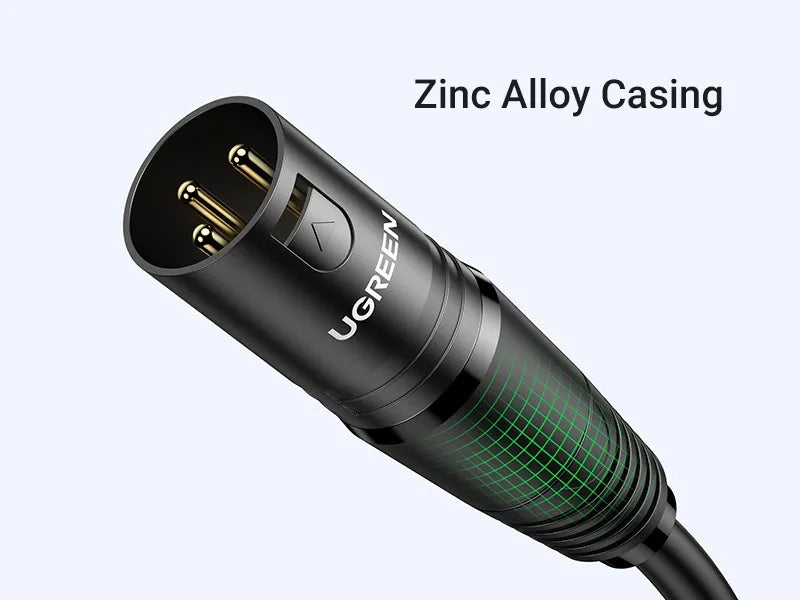 UGREEN XLR Male to Female 3 Pin Microphone Audio Extension Gold-Plated Aluminum Cable AV130 for Karaoke, Sound Card, Powered Speakers, Amplifier, Mixers - Black (1M, 2M, 3M, 5M, 8M,10M)