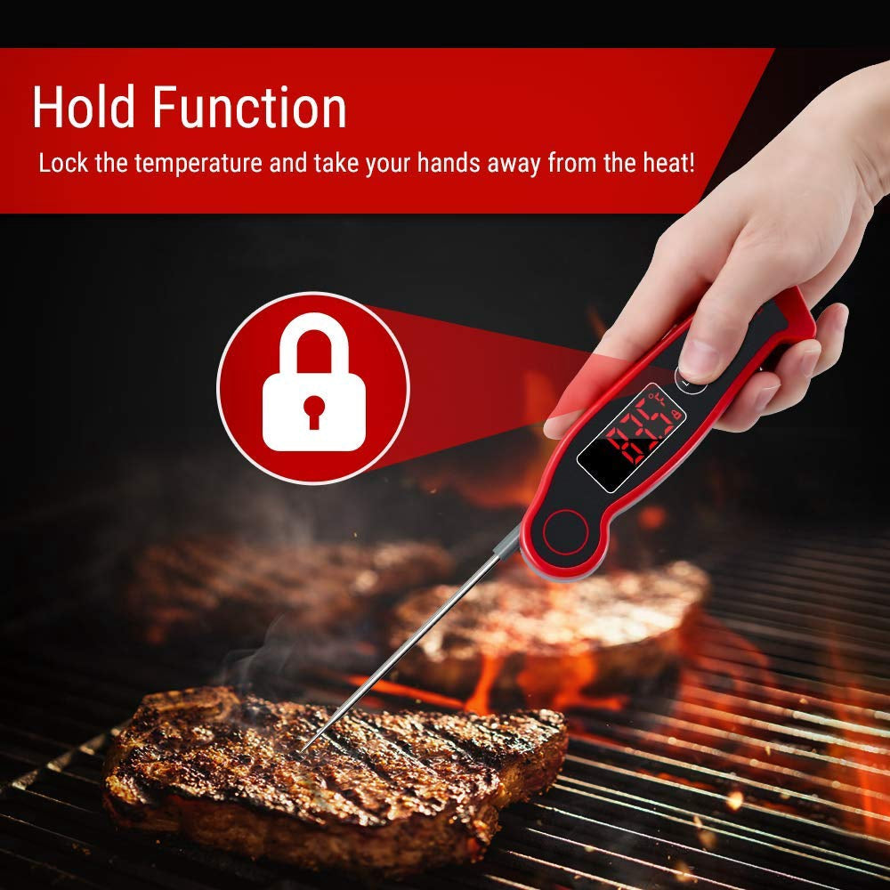 ThermoPro TP-19 TP19 Waterproof Digital Meat Thermometer for Grilling with Ambidextrous Backlit & Thermocouple Instant Read Thermometer Kitchen Cooking Food Thermometer