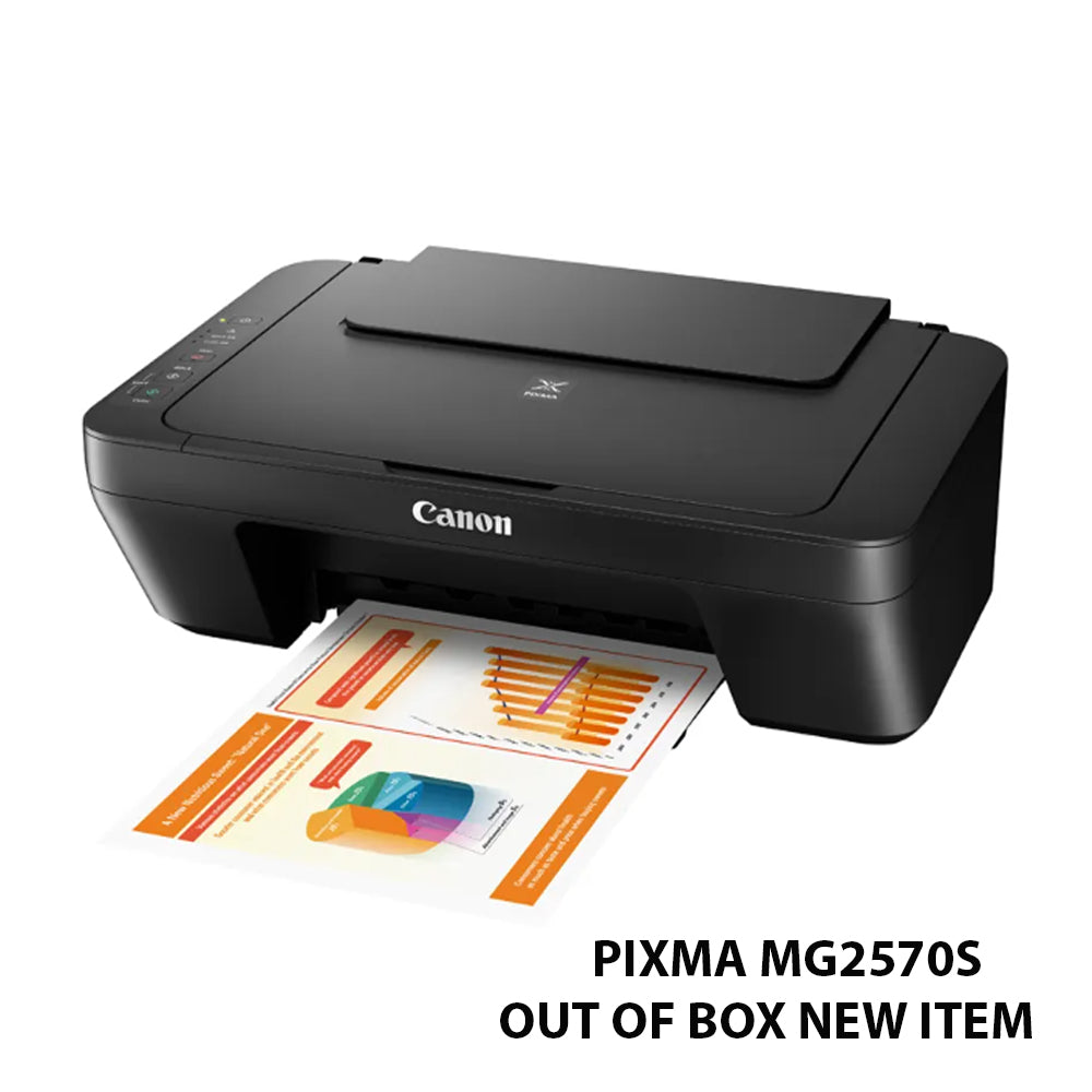 Canon PIXMA MG2570S All-in-One Color Inkjet Cartridge Type Printer with Print, Copy and Scan 4800DPI Printing Resolution, 19200DPI Max Scan Resolution, Rear Tray Paper Loader, USB 2.0 PC High-Speed Interface for Home Use