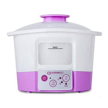 Goodway 1.2L / 2.2L / 3.2L 750W Microcomputer Electric Water Stew Pot Cooker with Ceramic Inner Pot, Automatic Temperature Controls, and Keep Warm Function for Soups, Rice Porridge, and Braised Cooking GSP-351-12 GSP-352-22 GSP-353-32