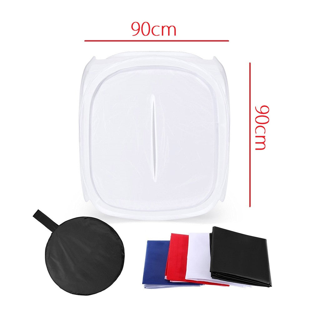 Pxel LT90 90x90cm Photo Soft Box Photography Light Tent Cube Softbox for Camera Studio Product Photography with 4 Backdrops