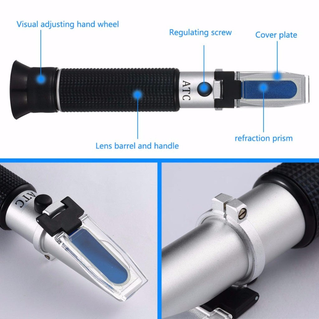 Eagletech REFRAC RHA-80VV ATC 0-80% V/V Alcohol Refractometer Wort Specific Gravity Beer Fruit Juice Wine Sugar Test