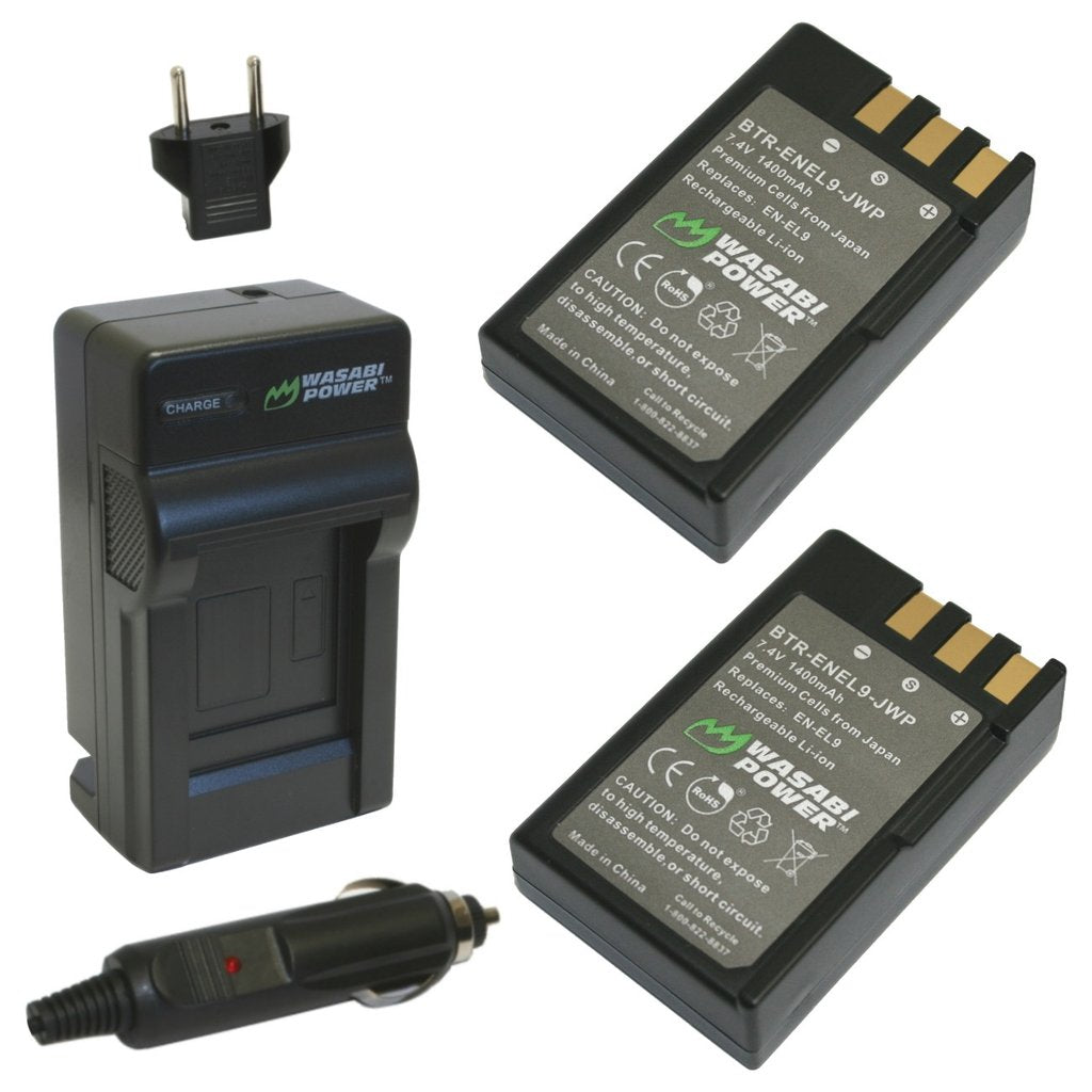Wasabi Power Nikon EN-EL9 Battery 7.4V 1400mAh for Nikon D40 D40x D60 D3000 D5000 DSLR Camera | BTR-ENEL9