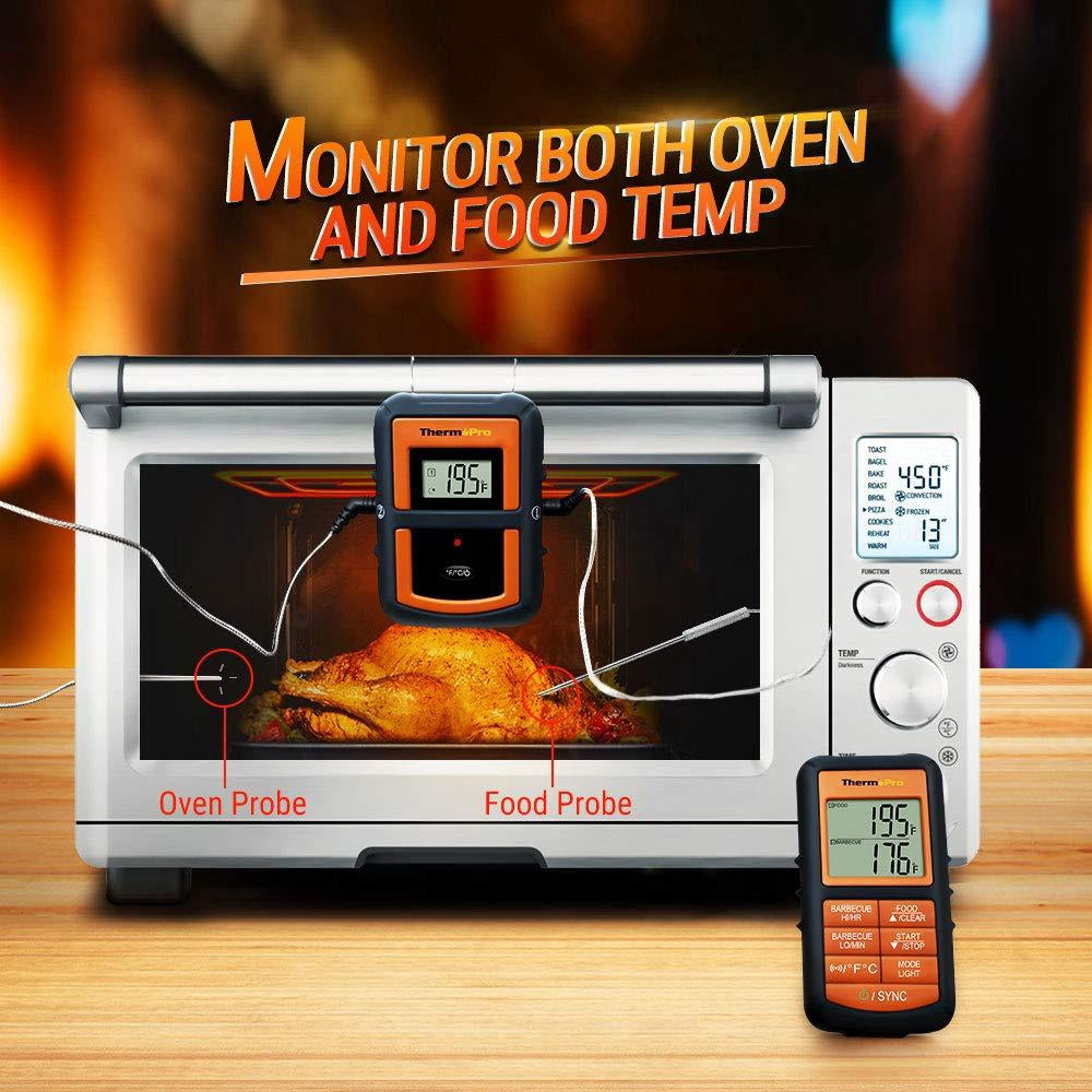 ThermoPro TP08C Wireless Remote Digital Cooking Meat Thermometer Dual Probe for Grilling Smoker BBQ Food Thermometer - Monitors Food from 500 Feet Away | TP-08C