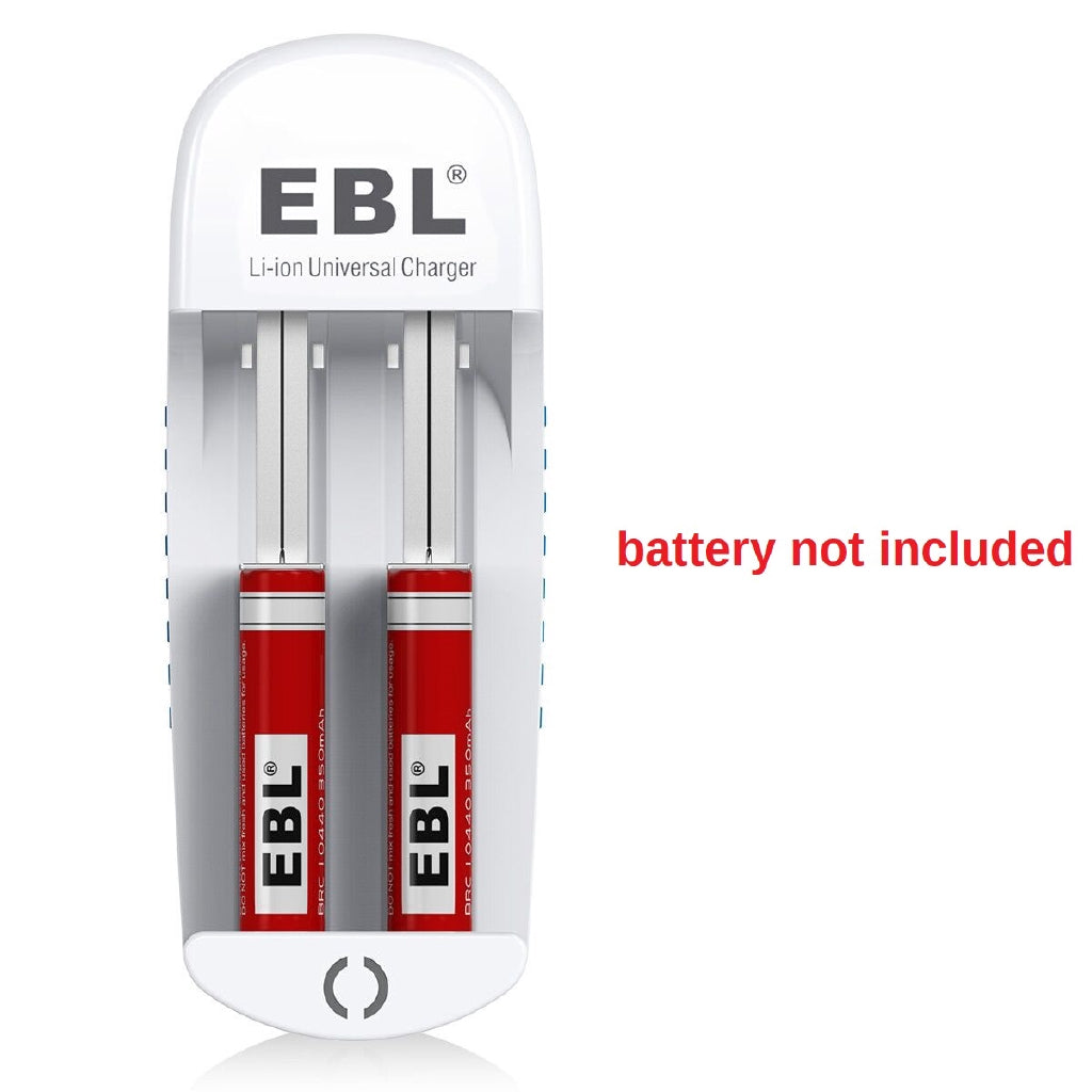 EBL LN-6412 2-Bay Universal Smart Lithium Battery Charger for 3.7V Li-ion IMR INR ICR 18650 18490 18500 18350 17670 16340 RCR123A 14500 10440 Rechargeable Batteries with Over Voltage Protection & LED Status Indicator Lights