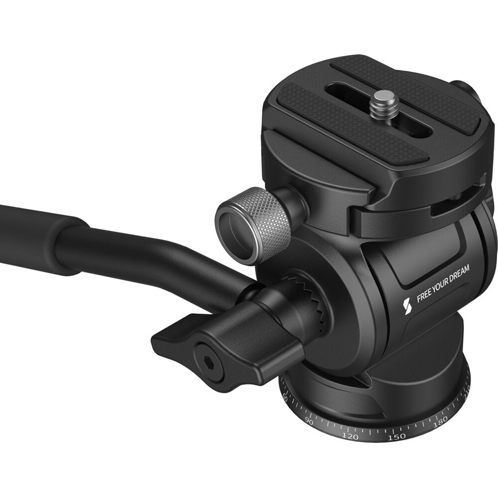 SmallRig CH3 Tripod Fluid Video Head with Arca-Swiss Quick Release Camera Mount, Detachable Pan Handle, 1/4"-20 Accessory Mounting Thread, 360° Rotary & Horizontal / Vertical Angle Shooting for DSLR Cameras Videography Photography | 4936