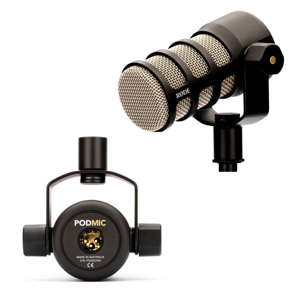 RODE PodMic USB Type-C / XLR 3-Pin Dymic Cardioid Broadcast Microphone with Volume Control, HG Revolution Preamps for Windows, Mac iOS Android and Podcasting Livestreaming