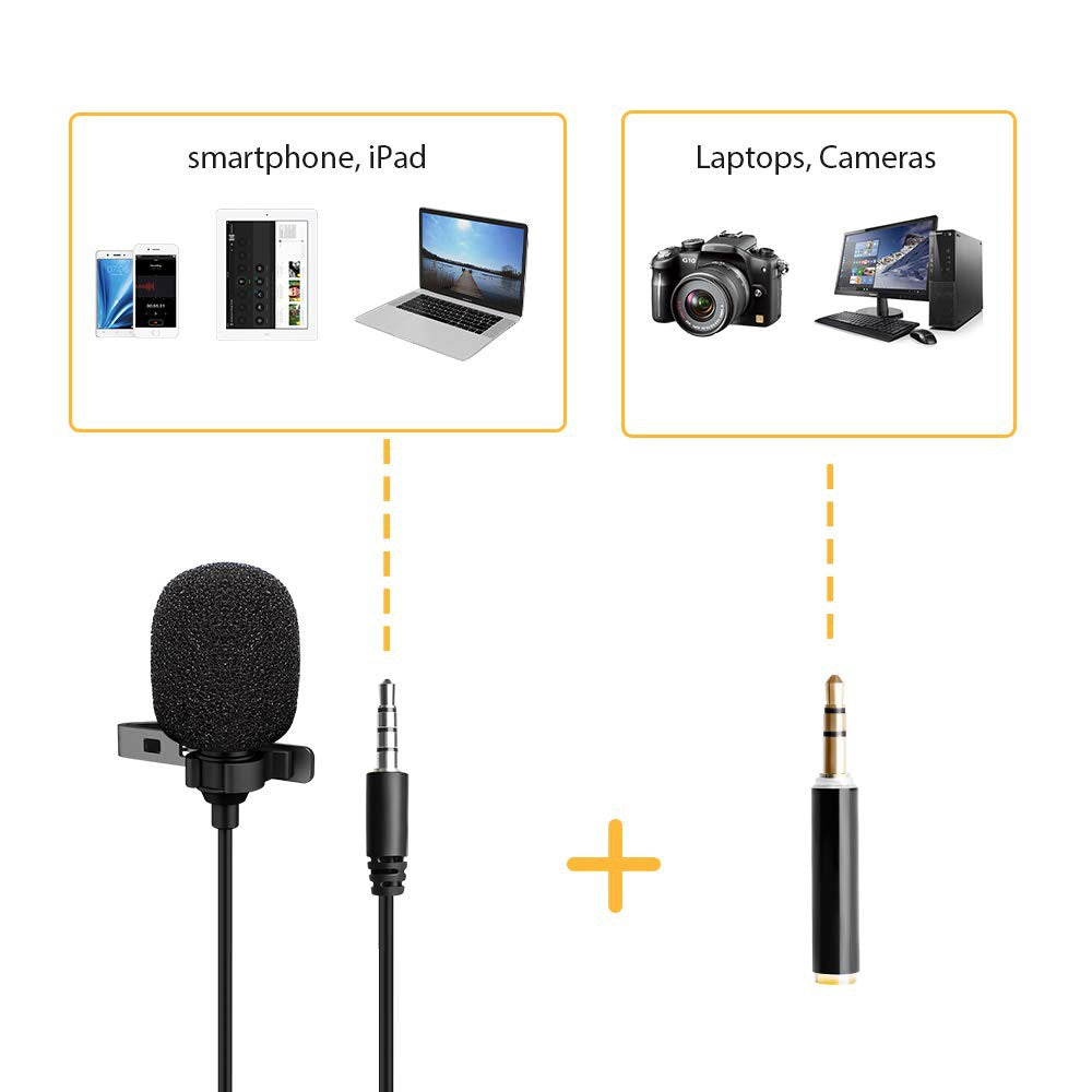 Maono AU-402L Cost-Effective Multipurpose Lavalier Microphone 3.5mm Jack Smartphone Tablet Laptop PS4 or Skype,YouTube, Recording, Podcasting and Webinar