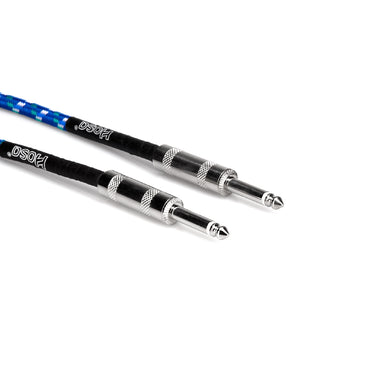 Hosa Technology 18C2 3GT Series Cloth Guitar Cable (Blue/Green/White)
