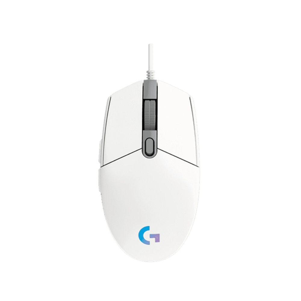 Logitech G102 Wired LIGHTSYNC RGB Optical Gaming Mouse with 8000 DPI, 16.8m LED Colors, and Built-in Storage Capability for PC and Mac (Black, White)