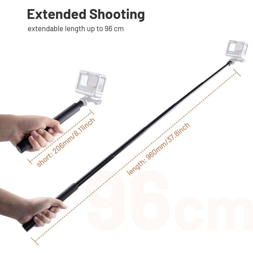PGYTECH 96cm Extendable Selfie Stick for Insta360, DJI, and GoPro Action Cameras | P-GM-174