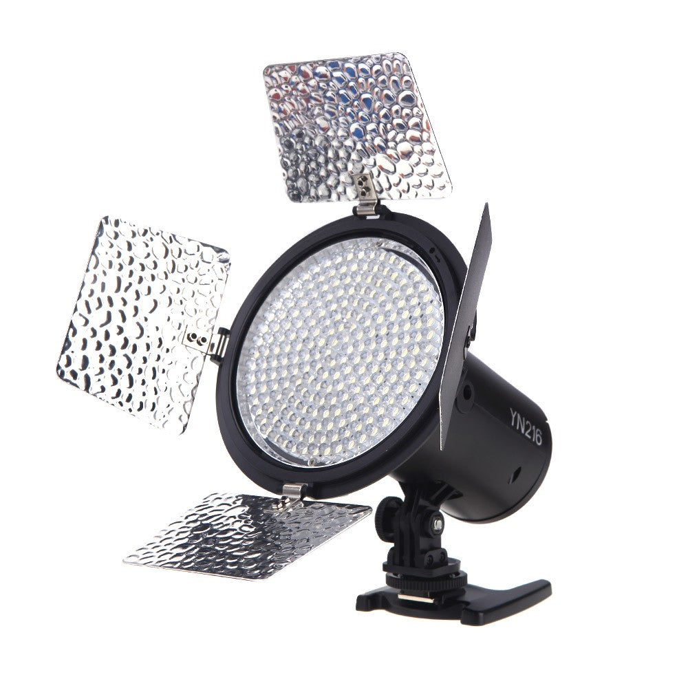 Yongnuo YN216 II 3200-5500k Bi-Color LED On-Camera Fill Video Studio Light with Barn Doors - Photography and Videography Studio Lighting | JG Superstore