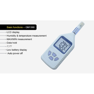 Benetech GM1360 Digital LCD Humidity temperature Meter thermo-hygrometer Moisture Tester Thermometer with Max/Min Mode