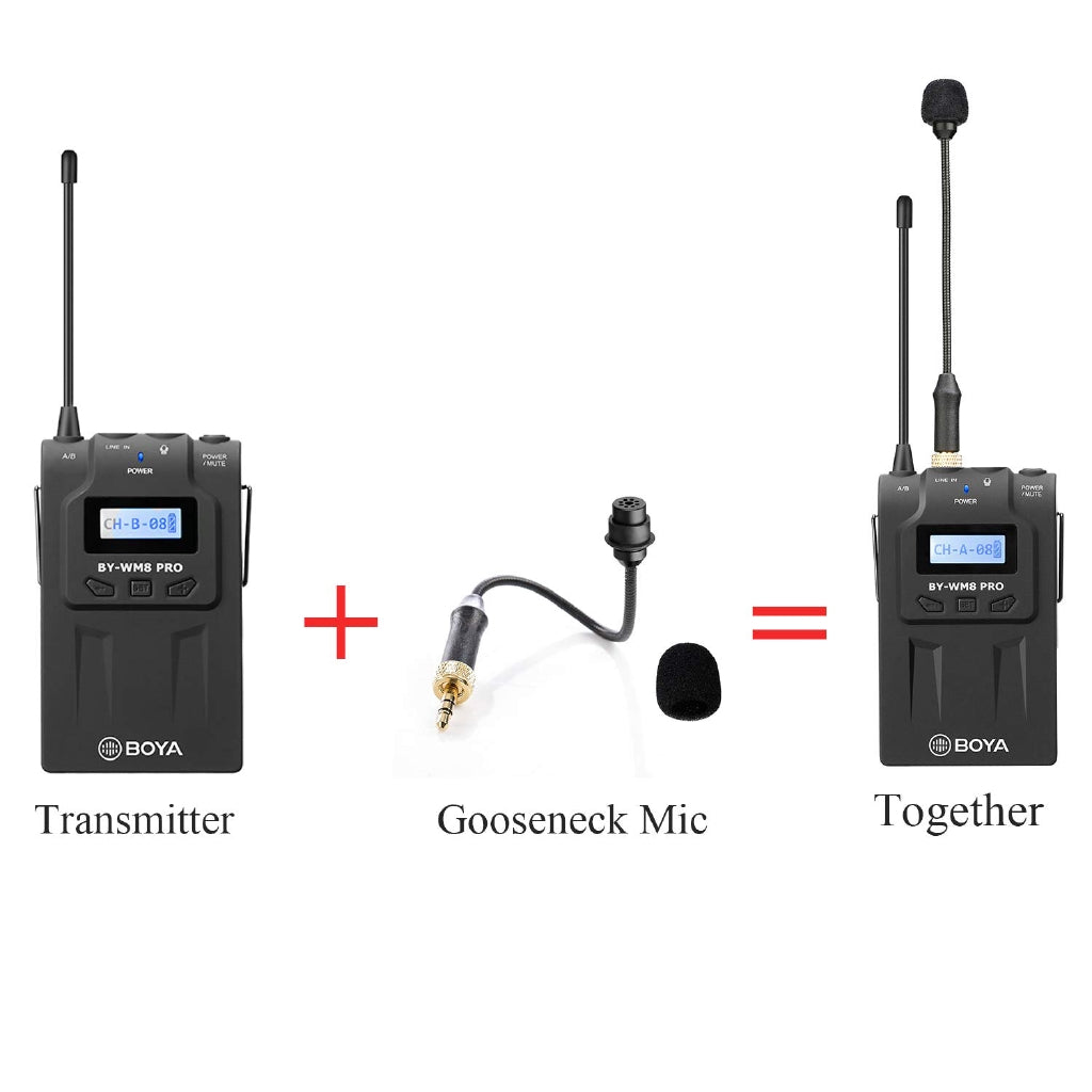 Boya BY-UM2 3.5mm TRS Locking-type Gooseneck Omnidirectiol Flexible Audio Microphone for Wireless Lavalier Microphone System Boya BY-WM4 BY-WM5 BY-WM6 BY-WM8 Saramonic UWMIC9 UWMIC15 Wireless System