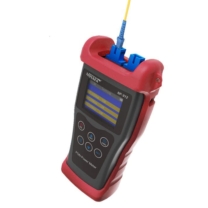 NOYAFA NF-912 PON Optical Power Meter - Digital Fiber Optic Network Cable Tester with Rechargeable Battery & Data Storage