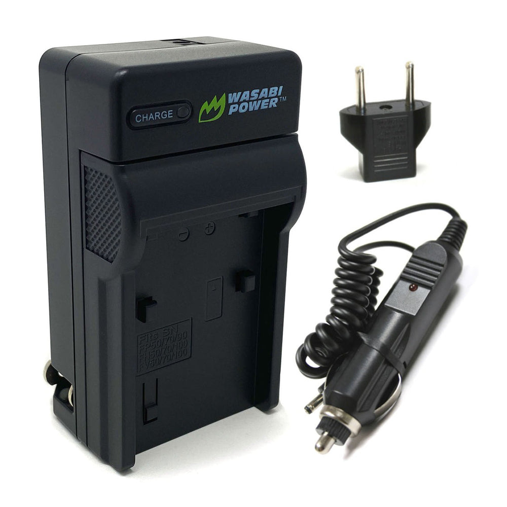 Wasabi Power SONY NP-FV70 Battery and Dual Charger for NP-FV50 NPFV70 NP-FV100 V-Series Batteries and Select Sony Handycam FDR-AX700 FDR-AX100 FDR-AX53 NEX-VG900 NEX-VG30 HXR-NX70U HXR-NX30U HXR-NX3D1U HXR-MC50U DEV-5 Video Camera