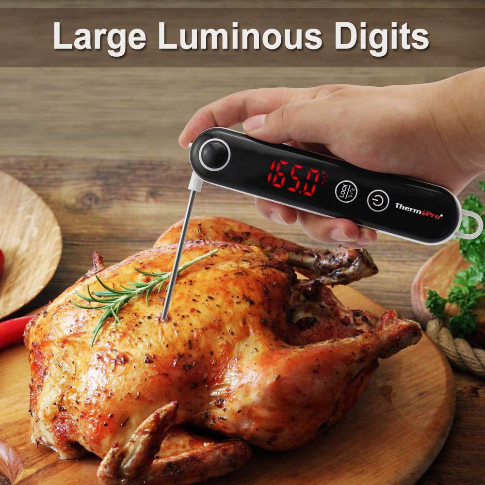 ThermoPro TP-18S TP18S Ultra Fast Digital Meat Thermometer with Thermocouple Instant Read Thermometer for Kitchen Cooking Food Candy Thermometer for BBQ Grill Smoker Deep Fry Oil Thermometer