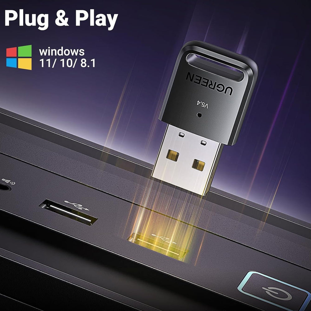 UGREEN Bluetooth 5.4 Wireless Receiver USB Adapter Dongle for Laptop & Desktop Computers (Windows Only) | CM748