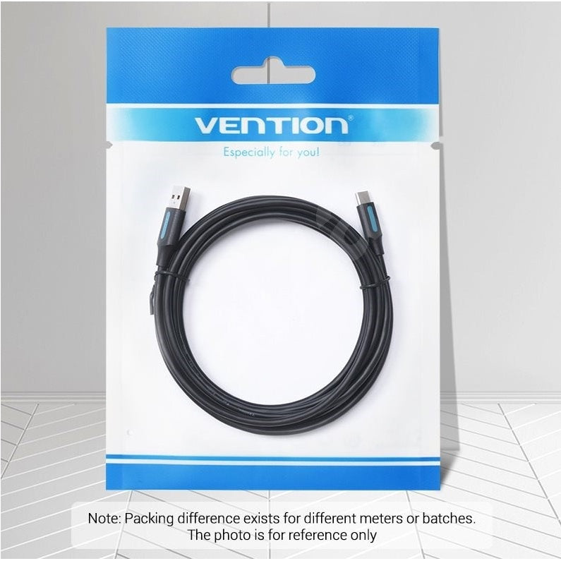 Vention USB 2.0 A Male to C Male 3A Cable USB Cable 480Mbps (COKB) Suitable for Computers, Smartphones, Laptops 3M Black