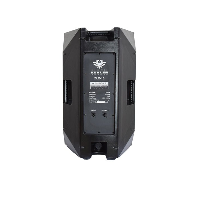 KEVLER ZLX-15 15 1000W 2-Way Bass Reflex Full Range Passive Loud Speaker (PAIR) with Multiple Handles, Bottom Pole Mount, Multi Angle Enclosure and Easy Daisy-Chain Loop Connection