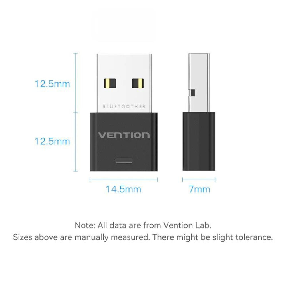 Vention 5.3 USB Bluetooth Adapter with 2000Mhz Frequency Band and 20M Transmission Range for Bluetooth Headset, Keyboard, Mouse, Speaker, Mobile Phone, printer, Computer Game Controller