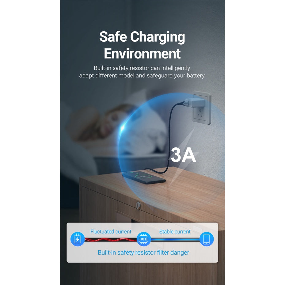 Vention USB 2.0 A Male to 2-in-1 Micro-B & USB-C Male 3A Magnetic Cable 480Mbps (CQM) (Available in Different Lengths)
