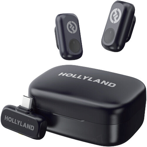Hollyland LARK A1 Mini / Duo / Combo Wireless Lavalier Microphone System (2TX + USB-C RX + Lightning RX + Charging Case) with 2.4Ghz Range, Intelligent Noise Cancellation and Magnetic Attachment for Vlogging, Interviews & Video Recording