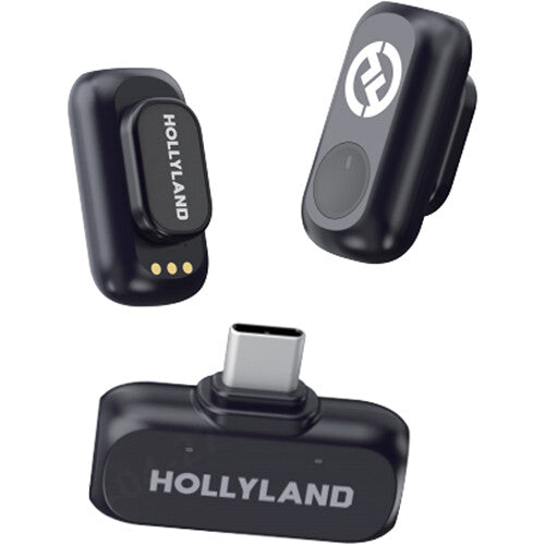 Hollyland LARK A1 Mini / Duo / Combo Wireless Lavalier Microphone System (2TX + USB-C RX + Lightning RX + Charging Case) with 2.4Ghz Range, Intelligent Noise Cancellation and Magnetic Attachment for Vlogging, Interviews & Video Recording
