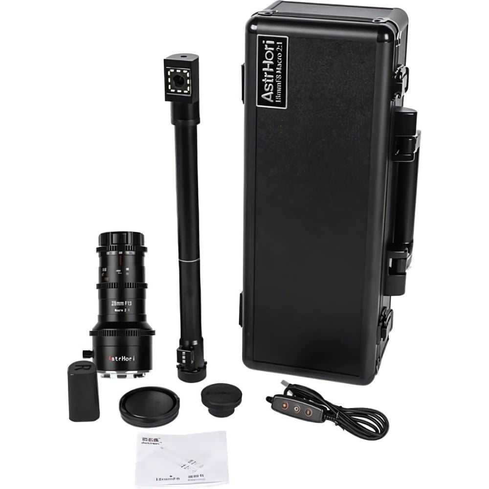 AstrHori 28mm F/13 MF Full Frame 2x Macro Probe Lens Double Tube Lenses for Sony E Mount Mirrorless Camera Manual Focus 360° Rotating View Free Switching with Built-in LED Ring Light, USB C Port and Long Lens Barrel for Photography