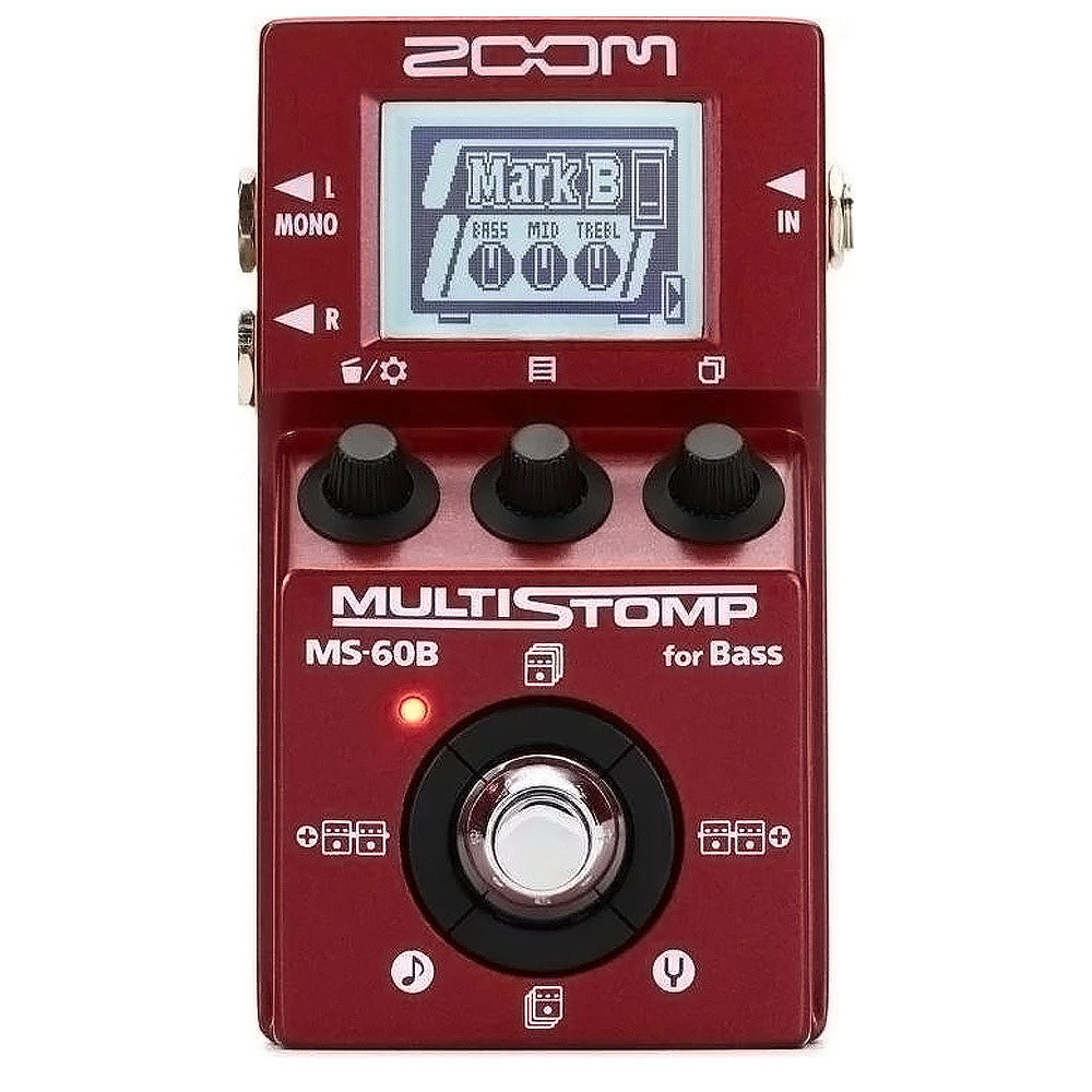 Zoom MS-60B MultiStomp Bass Guitar Effects Pedal - 58 Built-in Effects Tuner